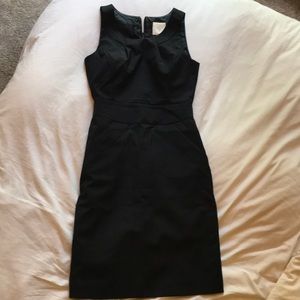J Crew Black Wool Suiting Dress